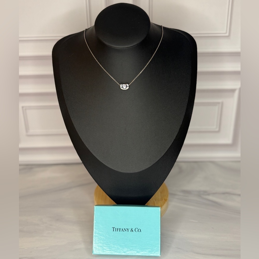 Tiffany & Co. Elsa Peretti Iconic Bean Necklace | Sterling Silver | Full Set